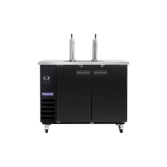 Polarman PLM-BCBD2-2 49 1/8" Dual Single-Tap Kegerator Beer Dispenser with 2 Solid Doors, 12.5 cu. ft.