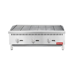 Flamaster FLM-CB36-M 36" Countertop Gas Charbroiler, NG/LPG, 105,000 BTU, 3 Burners