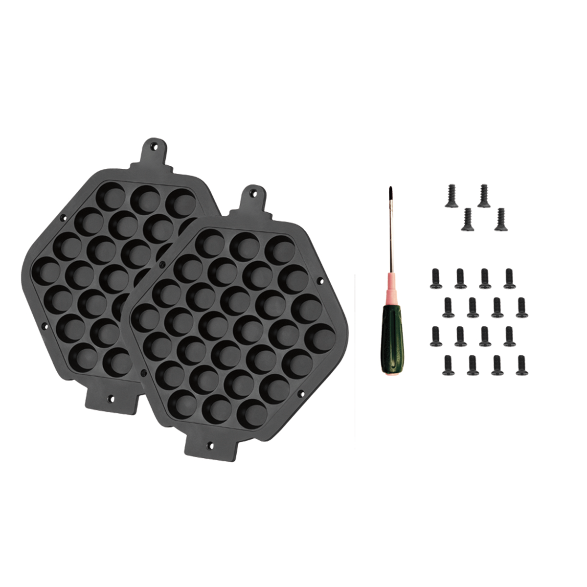 Waring Commercial WBW300XRP Replacement bubble waffle plate set with screws and screwdriver for WBW300X