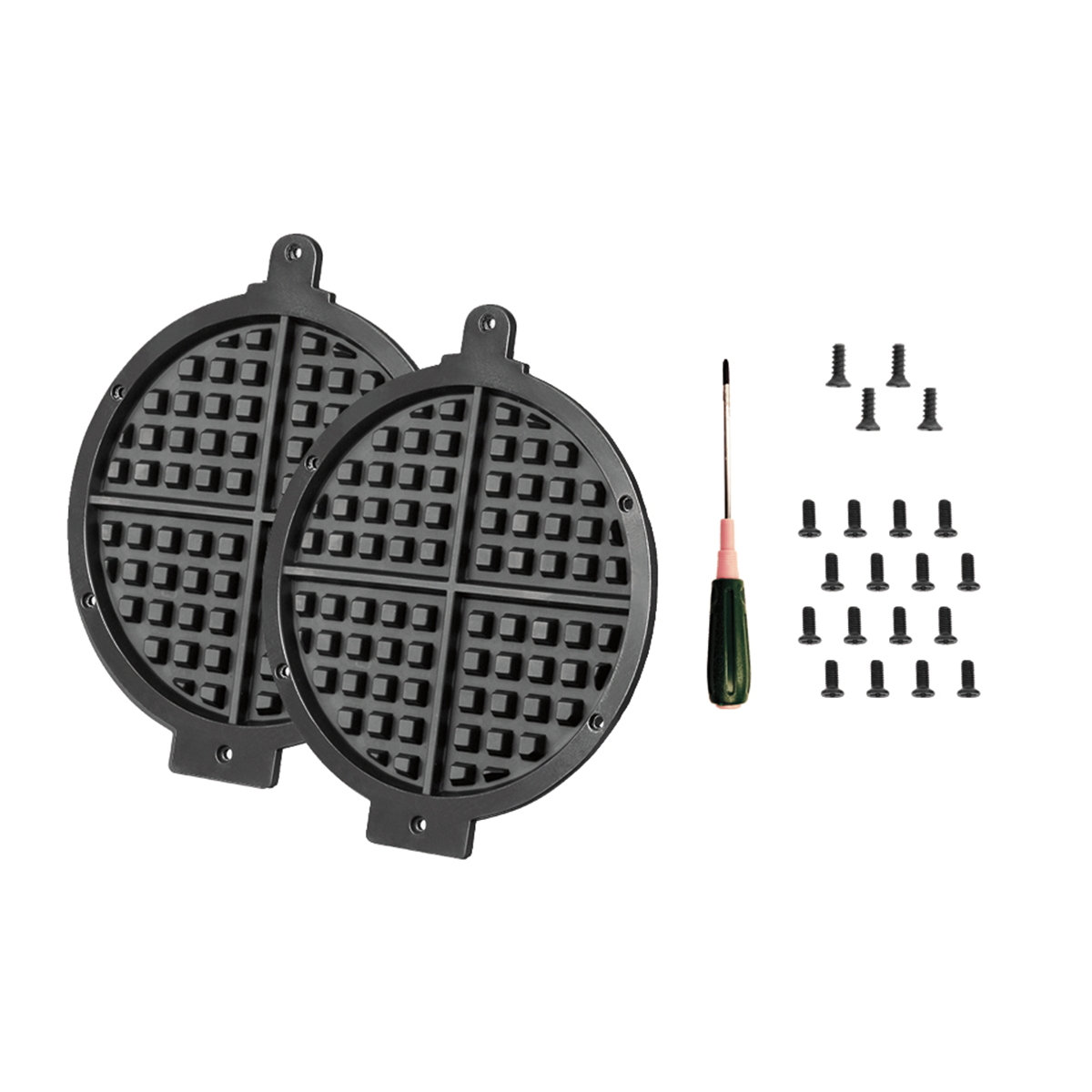Waring Commercial WWD180XRP Replacement classic waffle plate set with screws and screwdriver for WWD180X