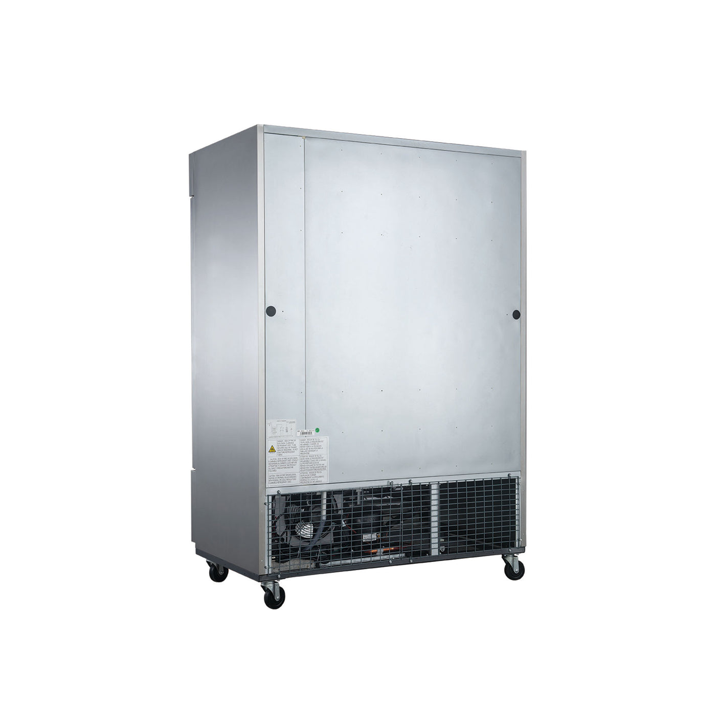 Dukers D55R 55 1/8" Two Section Reach-In Refrigerator with Solid Full Doors, Bottom Mount, Stainless Steel, 41.6 Cu.Ft.