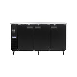Polarman PLM-BC4-24 73" Black Solid Door Back Bar Refrigerator with LED Lighting