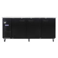 Polarman PLM-BC-4 90 3/8" Black Solid Door Back Bar Refrigerator with LED Lighting