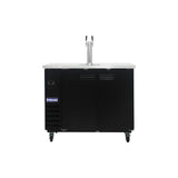 Polarman PLM-BCBD2-1 49 1/8" Double Tap Kegerator Beer Dispenser with 2 Solid Doors, 12.5 cu. ft.