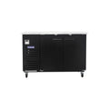 Polarman PLM-BC-2 58 3/4" Black Solid Door Back Bar Refrigerator with LED Lighting