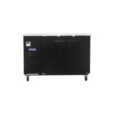 Polarman PLM-BC-2 58 3/4" Black Solid Door Back Bar Refrigerator with LED Lighting