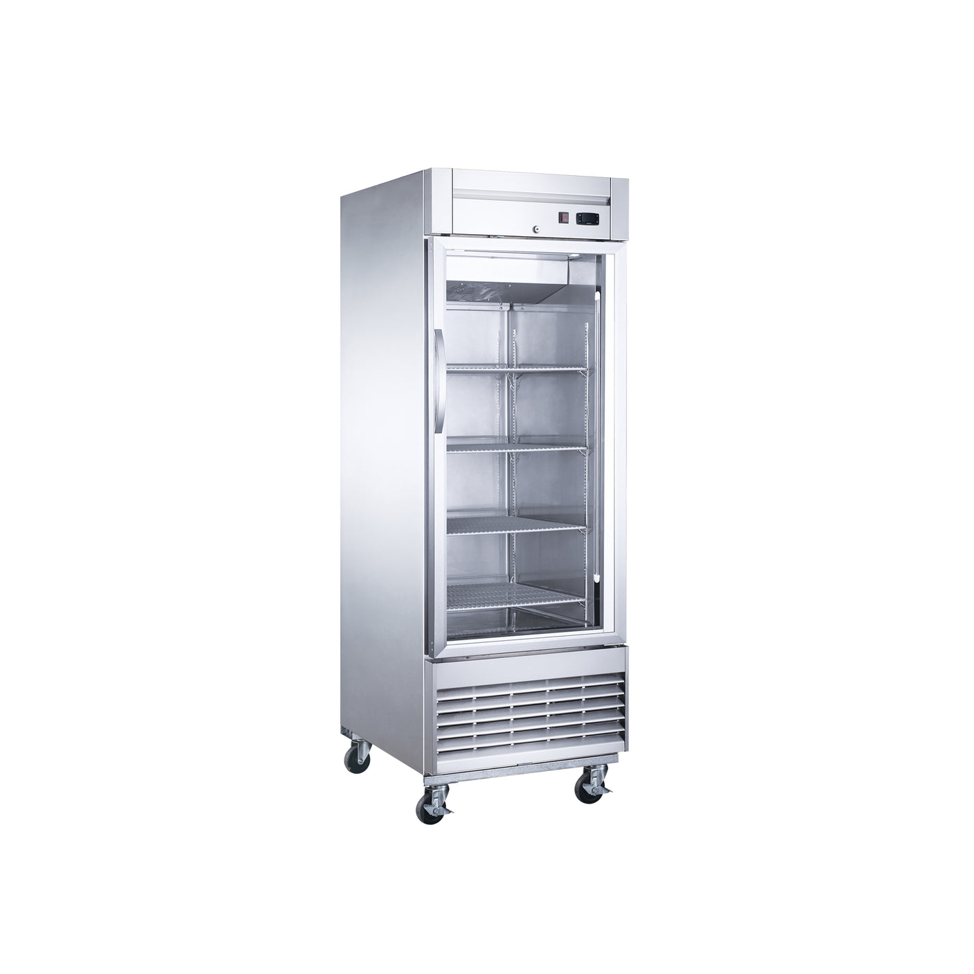 Dukers D28F-GS1 27 1/2" One Section Glass Full Door Reach-In Freezer, Bottom Mount, Stainless Steel, 18.8 Cu.Ft.