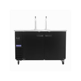 Polarman PLM-BCBD3-2 61 1/16" Dual Single-Tap Kegerator Beer Dispenser with 2 Solid Doors, 16.6 cu. ft.