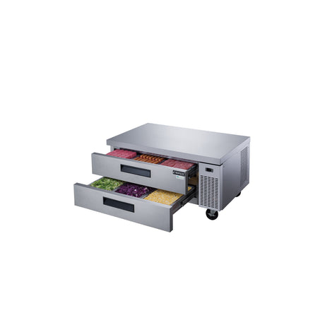 Dukers DCB48-D2 48" Refrigerated Chef Base with 2 Drawers, All Stainless Steel