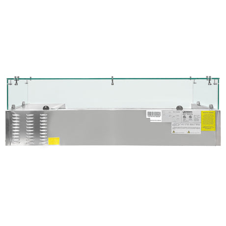 Polarman PLM-PDX-55G 55" Countertop Refrigerated Topping Rail with Sneeze Guard