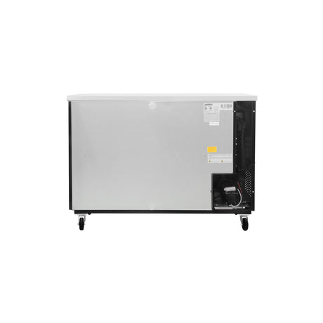 Polarman PLM-BC-2G 58 3/4" Black Glass Door Back Bar Refrigerator with LED Lighting