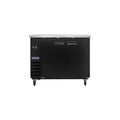 Polarman PLM-BC2-24 49" Black Solid Door Back Bar Refrigerator with LED Lighting