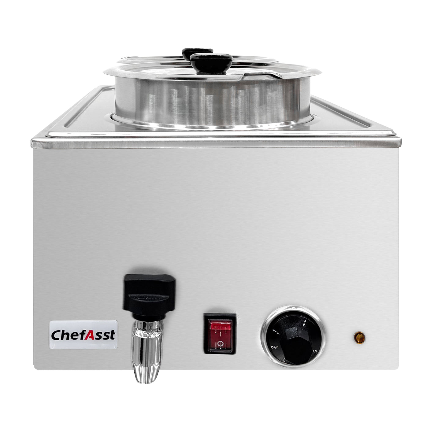 ChefAsst ZCK165BT-4 Professional Food Warmer With Faucet & Two Soup Pots,  6 1/2" Depth