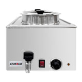 ChefAsst ZCK165BT-4 Professional Food Warmer With Faucet & Two Soup Pots,  6 1/2" Depth