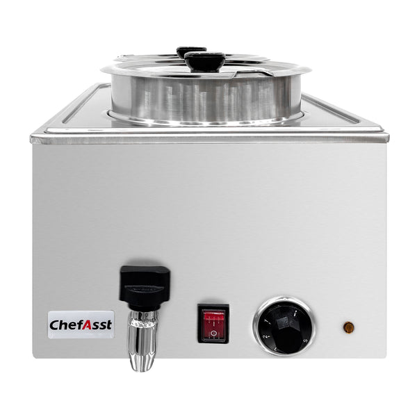 ChefAsst ZCK165BT-4 Professional Food Warmer With Faucet & Two Soup Pots,  6 1/2" Depth