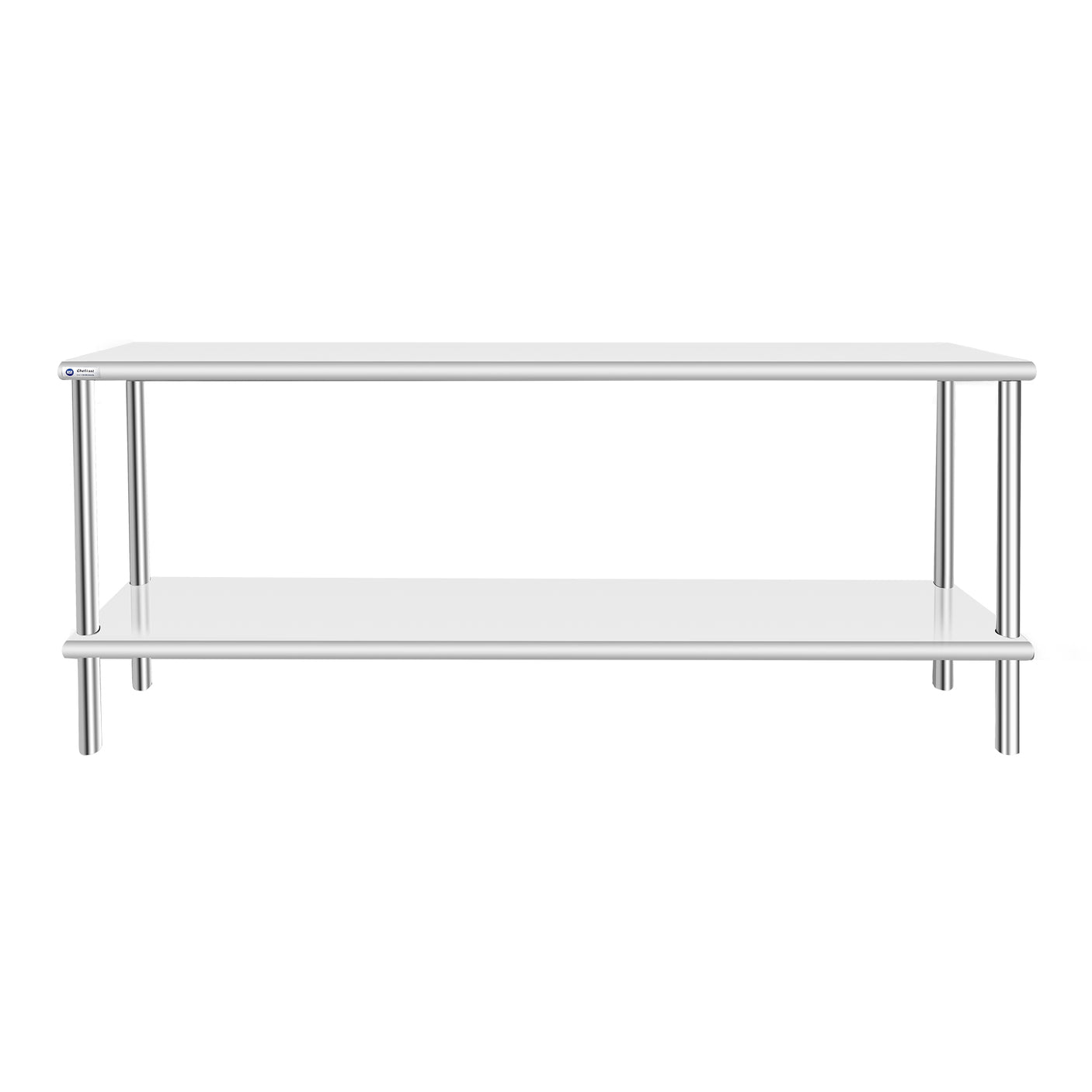 ChefAsst 12" x 72" CA-OS1272-418 18-Gauge 430 Stainless Steel Double Deck Overshelf