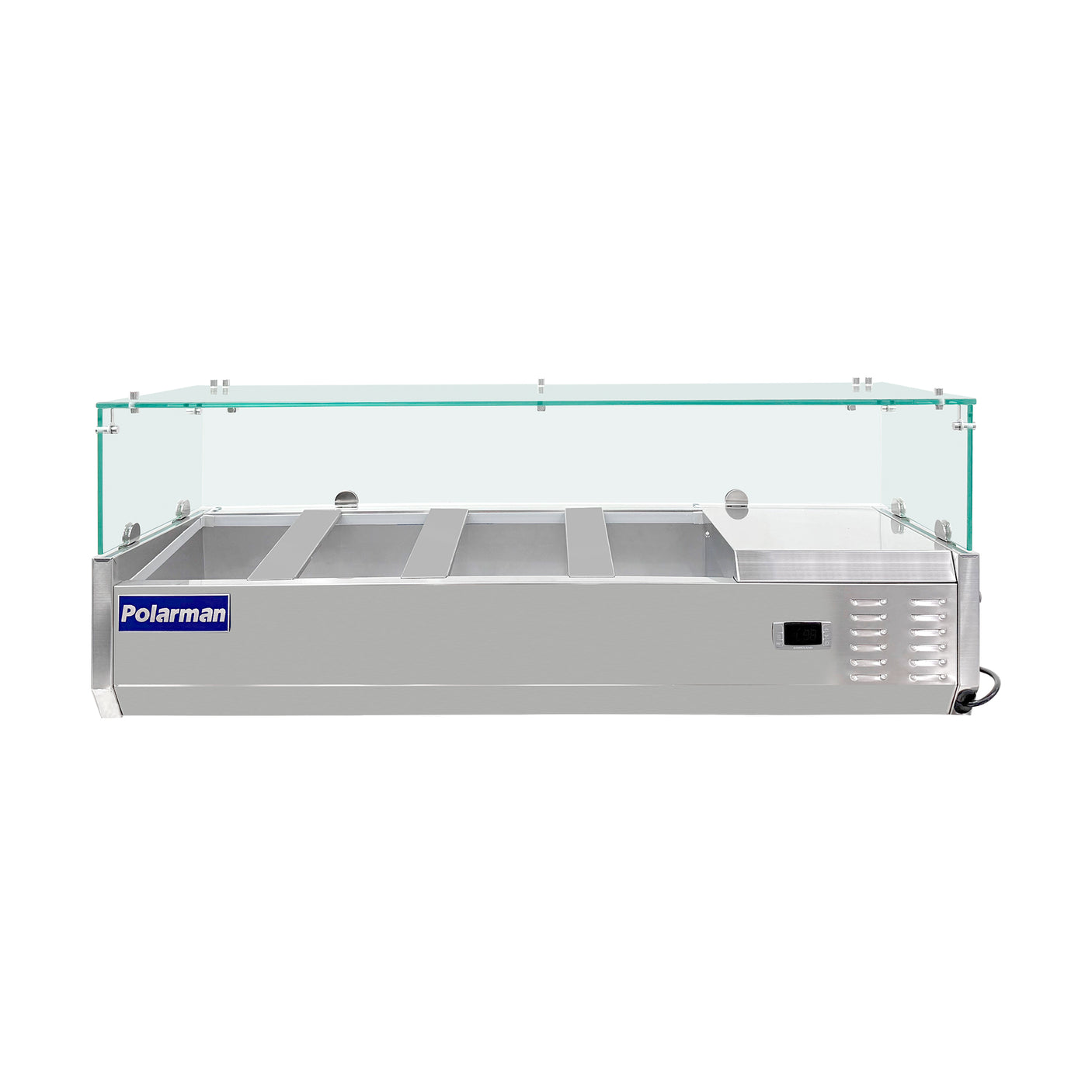 Polarman PLM-PDX-48G 47" Countertop Refrigerated Topping Rail with Sneeze Guard