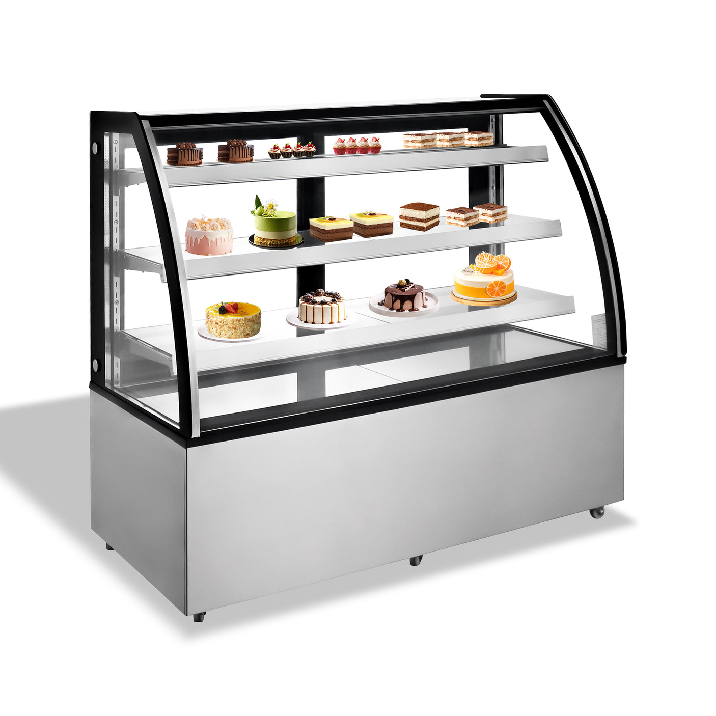 Polarman PLM-471A 60″ Curved Glass Refrigerated Bakery Display Case with LED Lighting