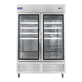 Polarman PLM-54FGS 53 15/16" Reach-In Freezer with Double Glass Doors with LED Lighting, Bottom Mount, Stainless Steel, 49 cu. ft.