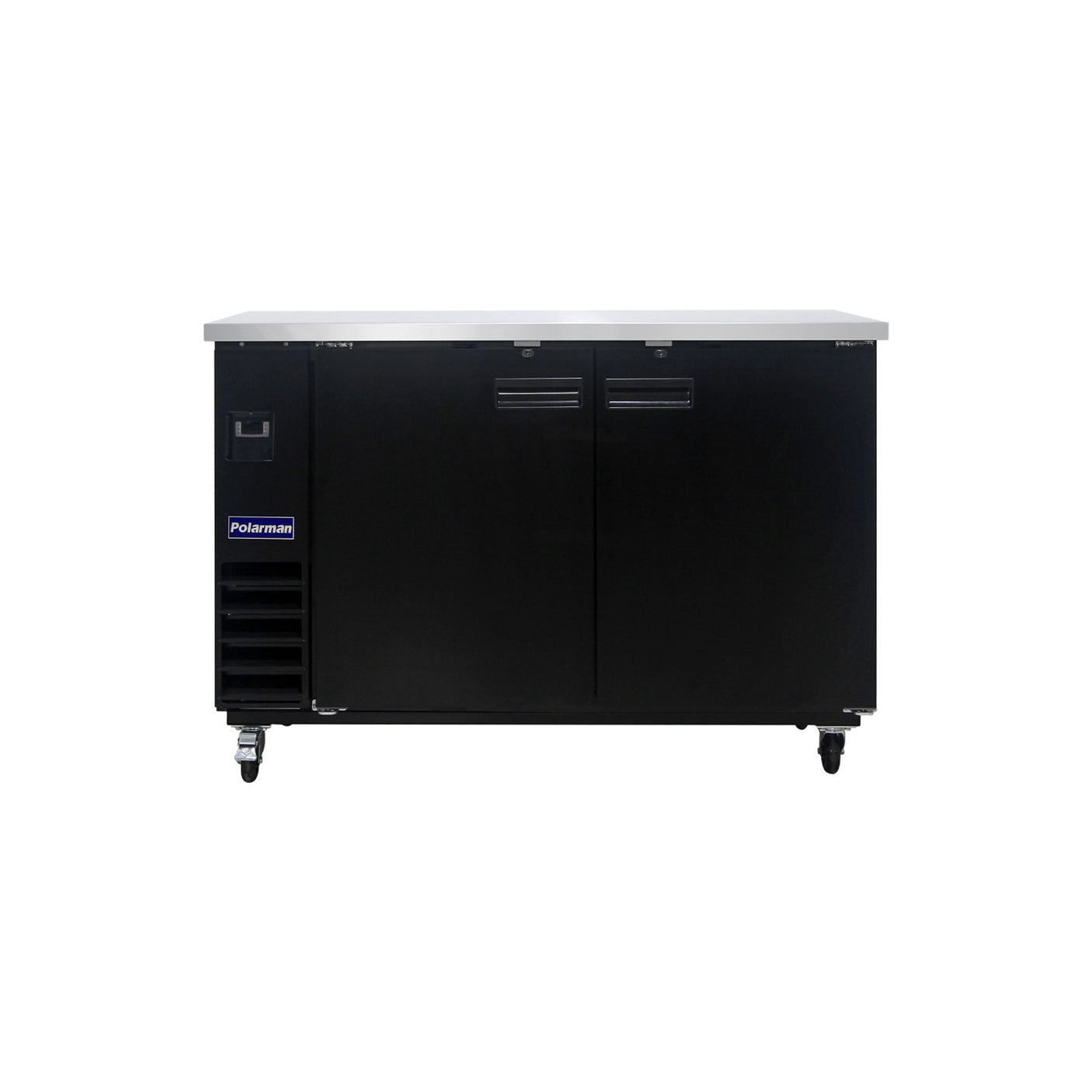 Polarman PLM-BC3-24 61" Black Solid Door Back Bar Refrigerator with LED Lighting