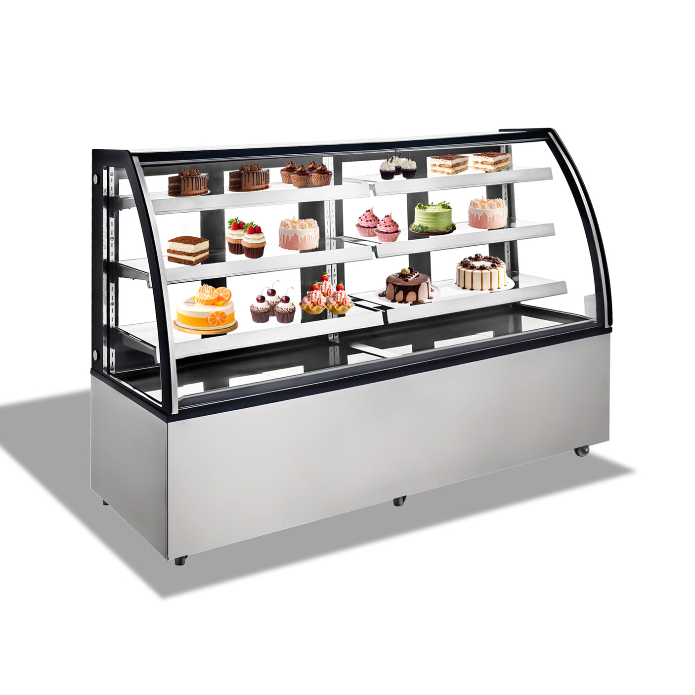 Polarman PLM-571A 72″ Curved Glass Refrigerated Bakery Display Case with LED Lighting