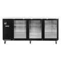 Polarman PLM-BC-4G 90 3/8" Black Glass Door Back Bar Refrigerator with LED Lighting
