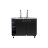 Polarman PLM-BCBD2-2 49 1/8" Dual Single-Tap Kegerator Beer Dispenser with 2 Solid Doors, 12.5 cu. ft.
