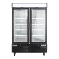 Polarman PLM-HGD48R 53 15/16" Black Refrigerated Double Swing Glass Door Merchandiser with LED Lighting, 48 cu.ft