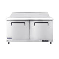 Polarman PLM-S60KS 61 1/4" Stainless Steel Mega Top Sandwich Prep Table with Two Solid Full Doors, (24) 1/6 Size Pans