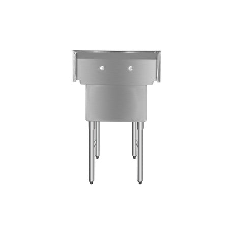 ChefAsst 24" CA-S1C181812-316 16-Gauge Stainless Steel One Compartment Commercial Sink with Stainless Steel Legs, Cross Bracing, and without Drainboards - 18" x 18" x 12" Bowl