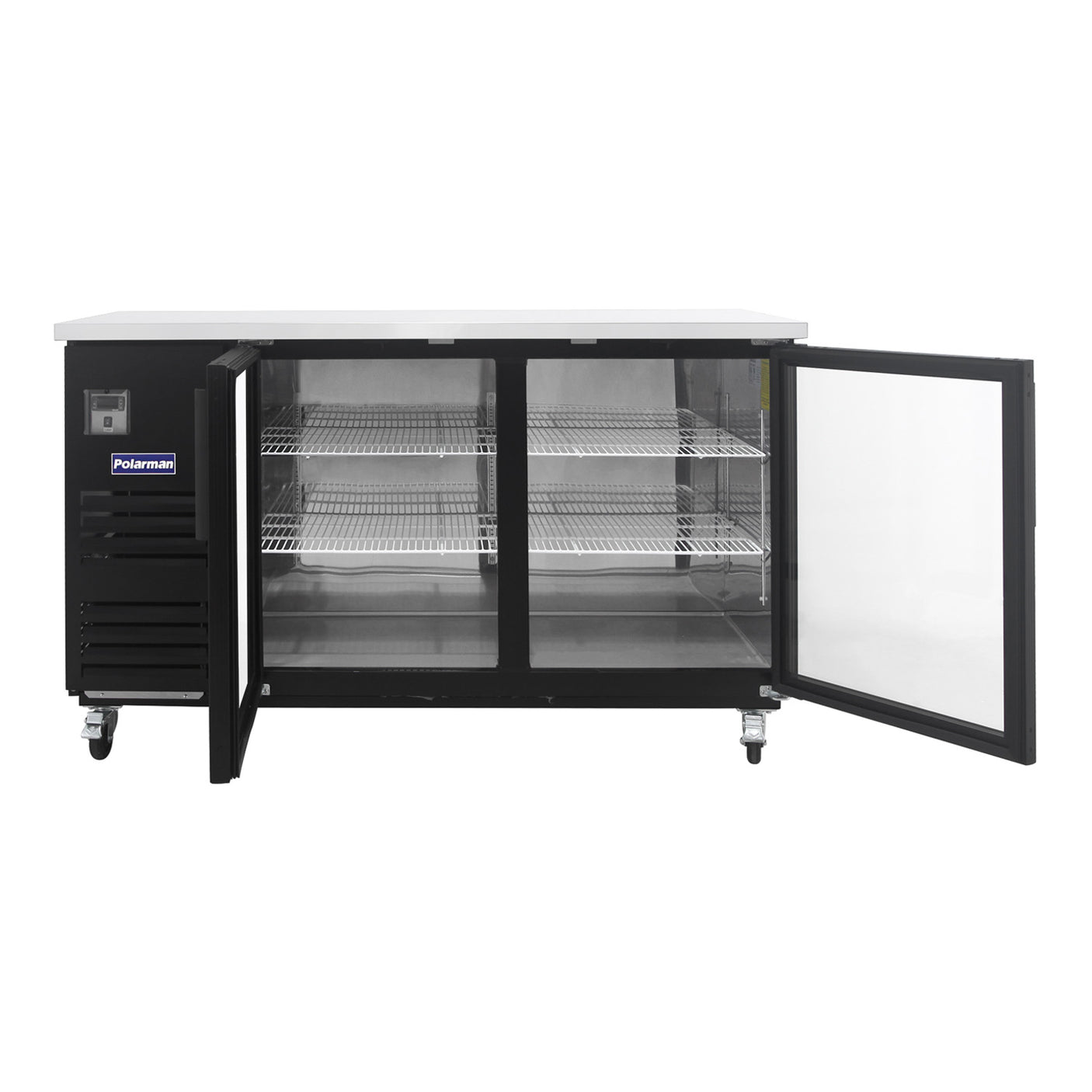 Back Bar Cooler With Glass Swing Doors