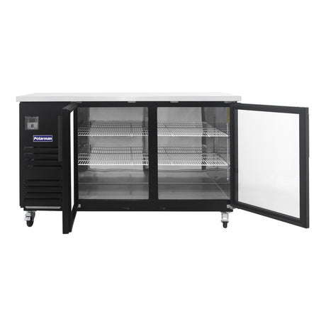 Back Bar Cooler With Glass Swing Doors
