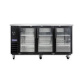 Polarman PLM-BC4-24G 73" Black Glass Door Back Bar Refrigerator with LED Lighting