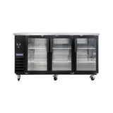 Polarman PLM-BC4-24G 73" Black Glass Door Back Bar Refrigerator with LED Lighting