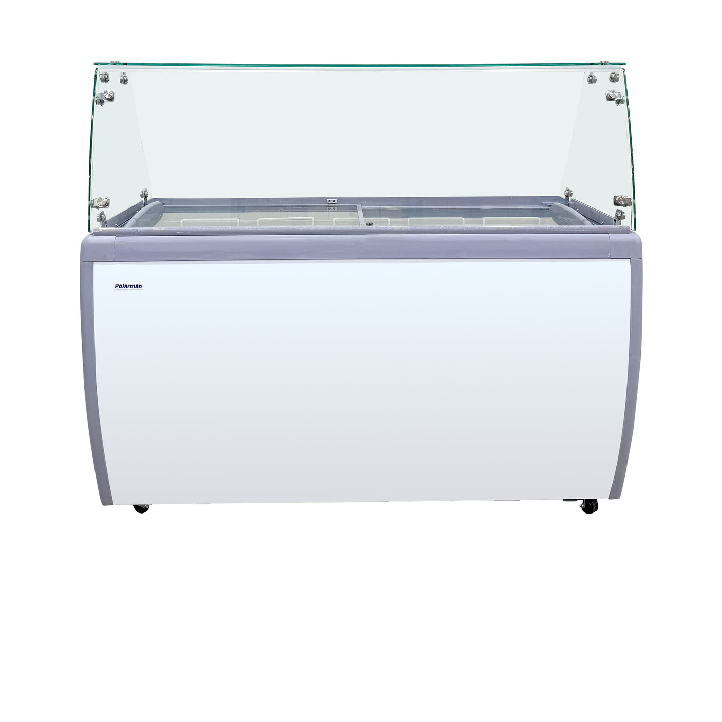 Polarman PLM-S460FGS 60" Ice Cream Dipping Cabinet with Flat Sneeze Guard