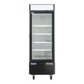 Polarman PLM-HGD23R 26 3/4" Black Refrigerated Single Swing Glass Door Merchandiser with LED Lighting, 23 cu.ft