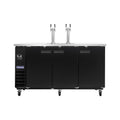 Polarman PLM-BCBD4-2 73 1/16" Dual Double-Tap Kegerator Beer Dispenser with 3 Solid Doors, 20.8 cu. ft.