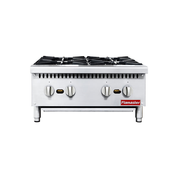 Flamaster FLM-HP24-M 24″ Natural Gas Hot Plate with Four Burners, 100,000 BTU