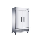 Dukers D47EF 47 1/4" Two Section Reach-In Freezer with Solid Full Doors, Bottom Mount, Stainless Steel, 29.5 Cu.Ft.