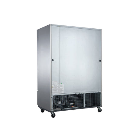 Dukers D55F 55 1/8" Two Section Reach-In Freezer with Solid Full Doors, Bottom Mount, Stainless Steel, 41.6 Cu.Ft.