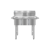 ChefAsst 36" CA-S3C101410-316 16-Gauge Stainless Steel Three Compartment Commercial Sink with Stainless Steel Legs, and without Drainboards - 10" x 14" x 10" Bowls