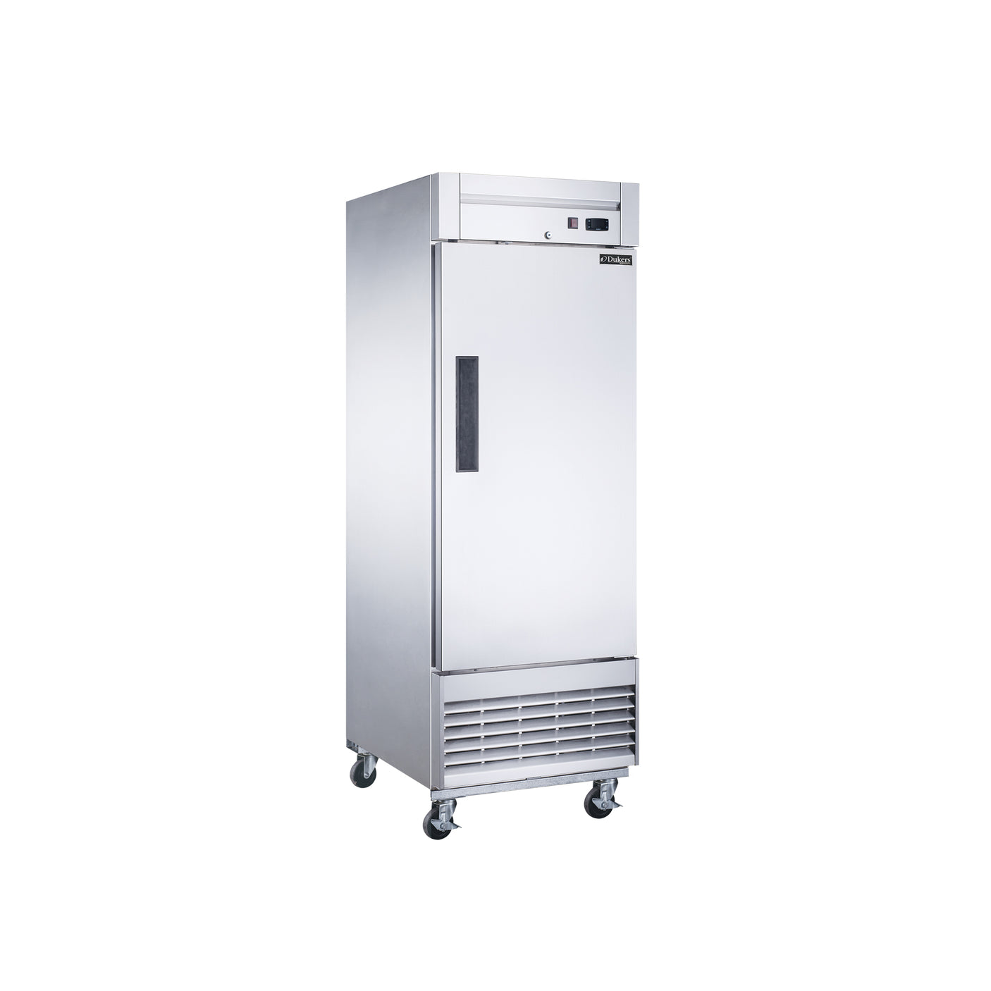 Dukers D28R 27 1/2" One Section Reach-In Refrigerator with Solid Full Door, Bottom Mount, Stainless Steel, 18.8 Cu.Ft.
