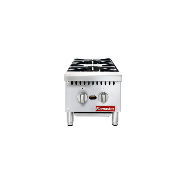 Flamaster FLM-HP12-M 12″ Natural Gas Hot Plate with Two Burners, 50,000 BTU