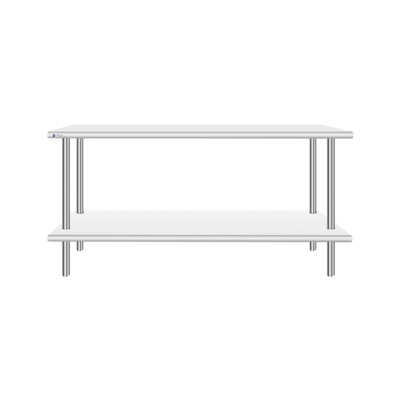 ChefAsst 12" x 60" CA-OS1260-418 18-Gauge 430 Stainless Steel Double Deck Overshelf