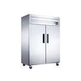 Dukers D55AF 55 1/8" Two Section Reach-In Freezer with Solid Full Doors, Top Mount, Stainless Steel, 42.3 Cu.Ft.