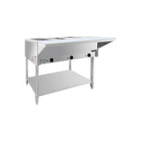 Flamaster FLM-ST3-SS Three Pan Open Well Electric Steam Table with Undershelf - 120V, 1500W