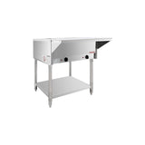 Flamaster FLM-ST2-SS Two Pan Open Well Electric Steam Table with Undershelf - 120V, 1000W