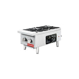 Flamaster FLM-HP12-M 12" Countertop Gas Hot Plate, NG/LPG, 50,000 BTU, 2 Burners