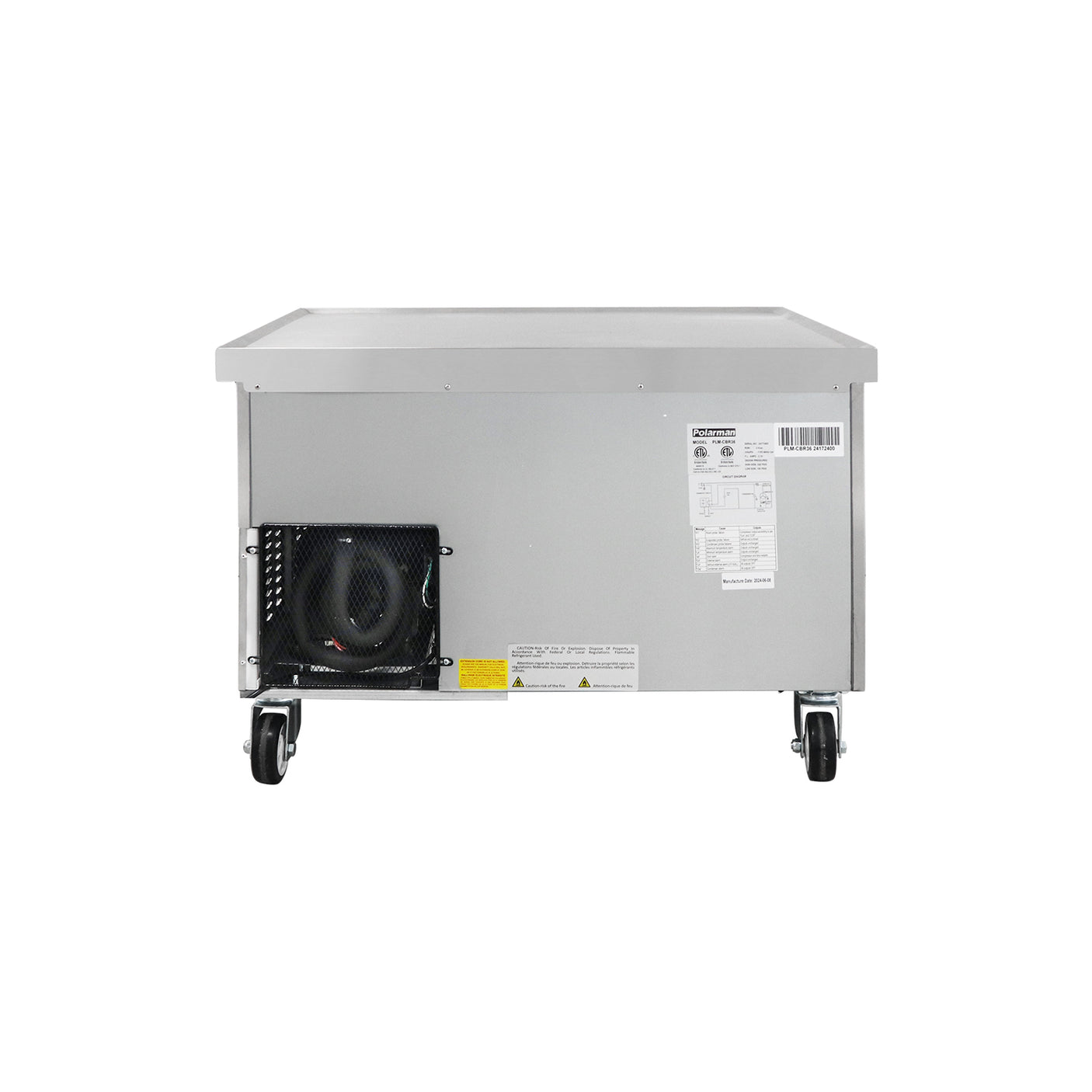 Polarman PLM-CBR36 37 15/16" Refrigerated Chef Base, 2 Drawers, 5.1 cu ft, Stainless Steel