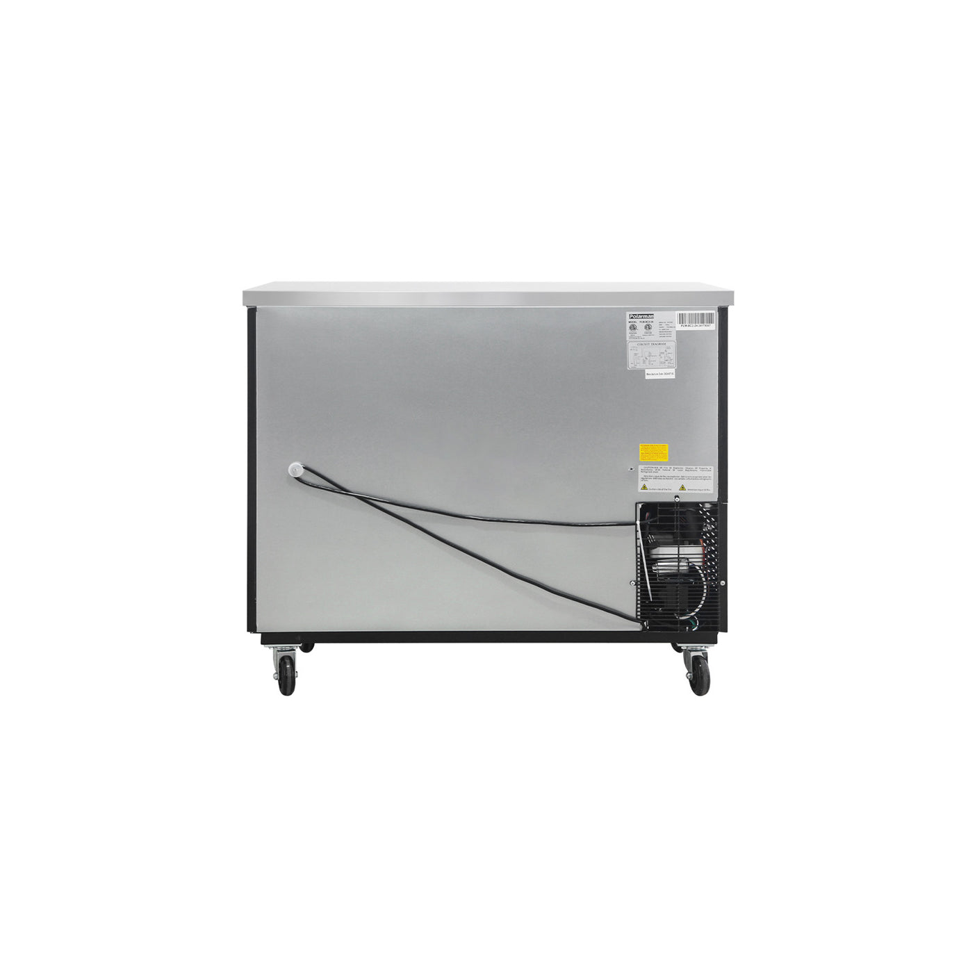 Polarman PLM-BC2-24 49" Black Solid Door Back Bar Refrigerator with LED Lighting